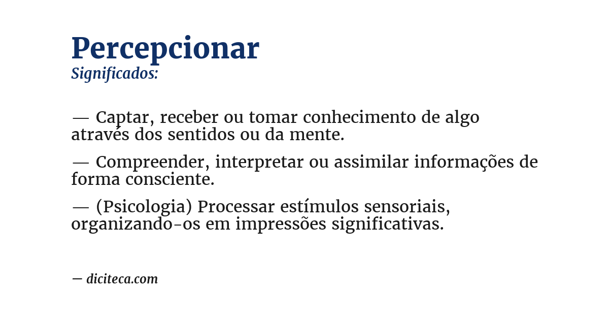 Significado de percepcionar