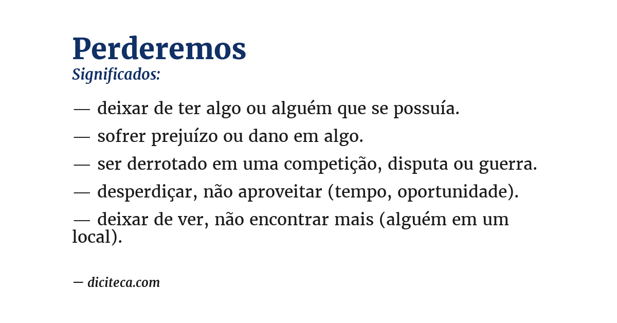 Significado de perderemos