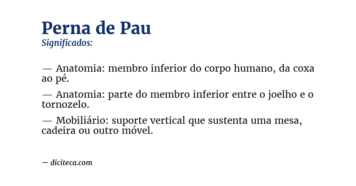Significado de perna de pau