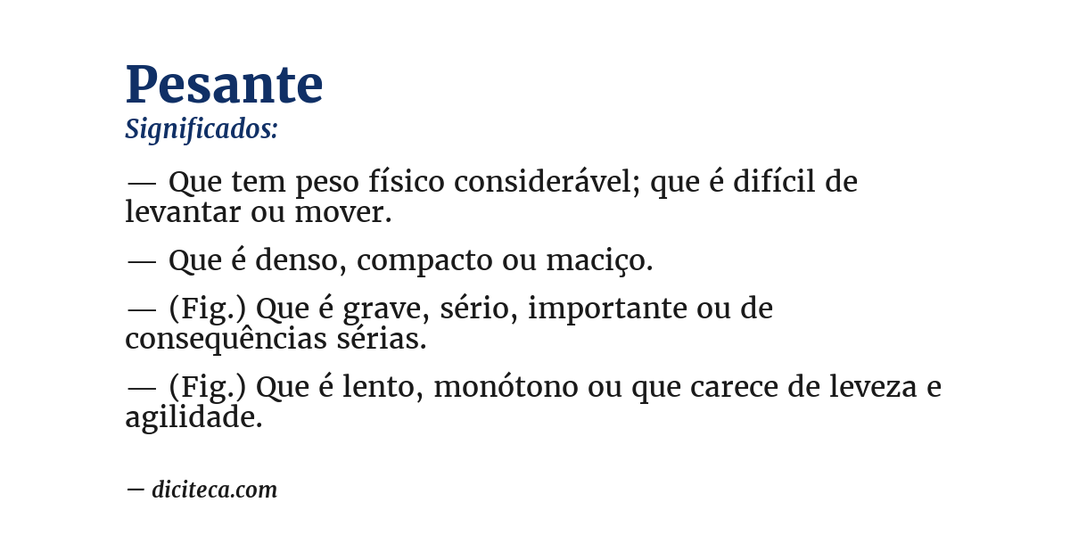 Significado de pesante
