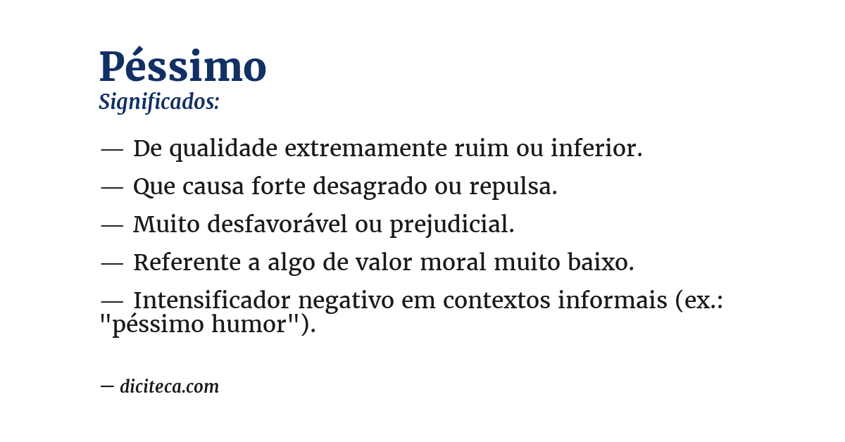 Significado de péssimo