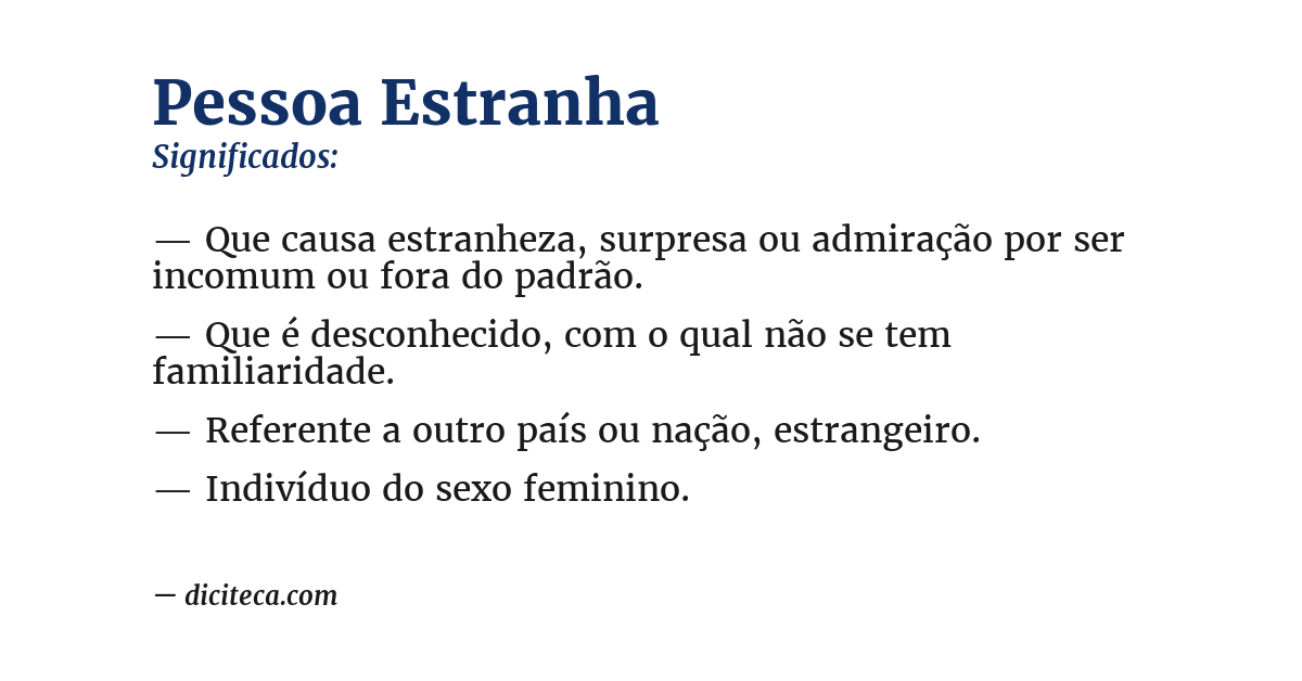 Significado de pessoa estranha
