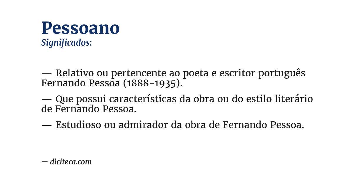 Significado de pessoano