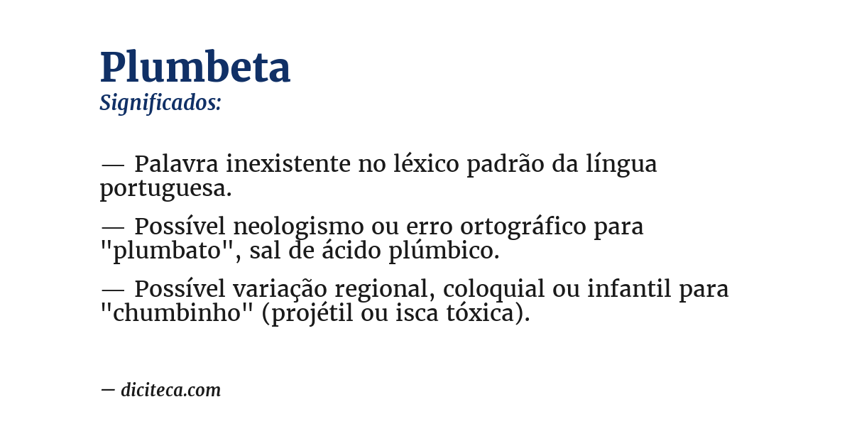 Significado de plumbeta