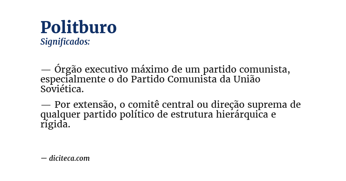 Significado de politburo