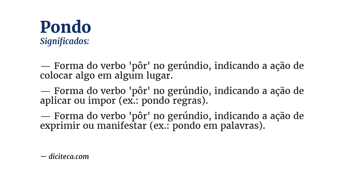 Significado de pondo
