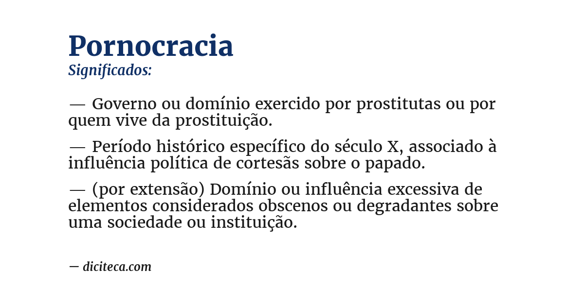 Significado de pornocracia