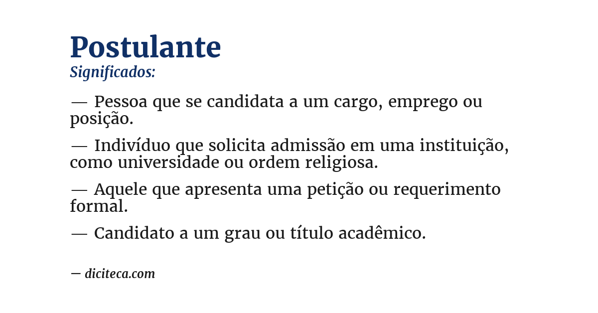 Significado de postulante