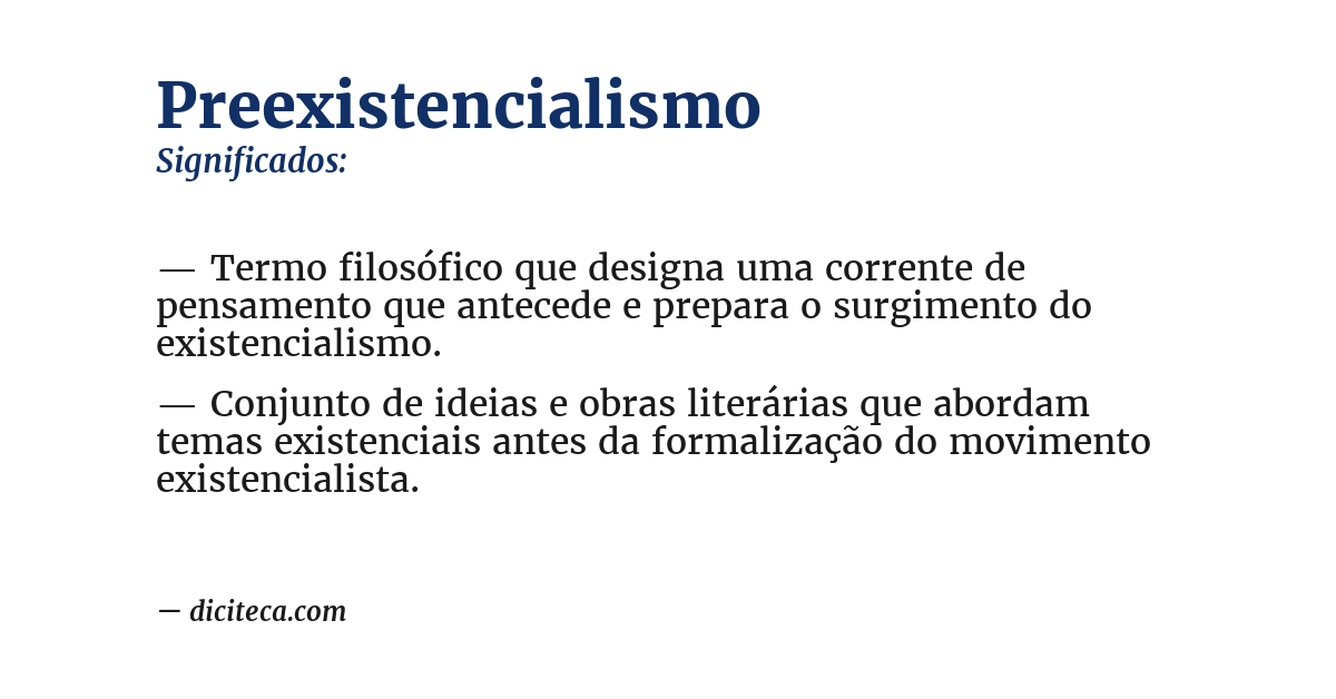 Significado de preexistencialismo