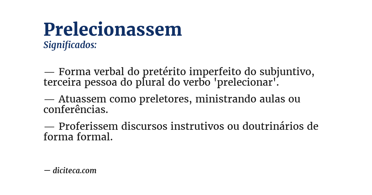 Significado de prelecionassem