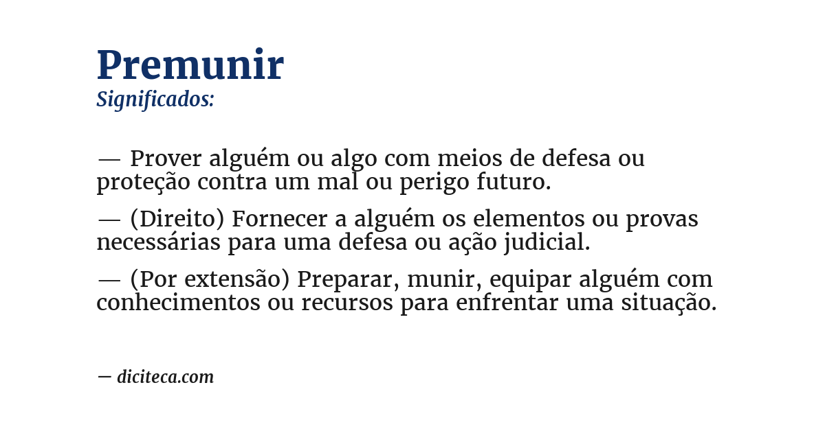 Significado de premunir