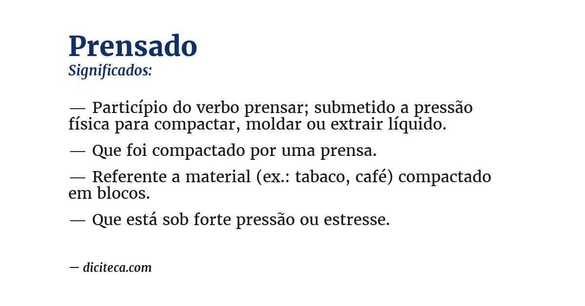 Significado de prensado