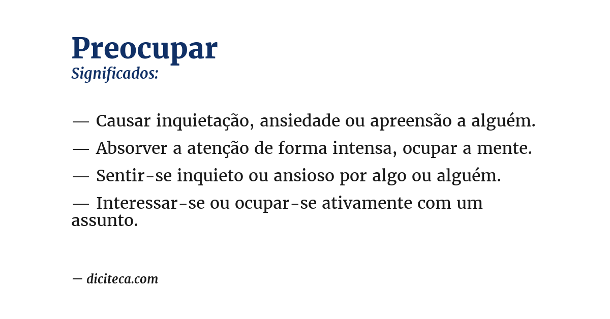 Significado de preocupar