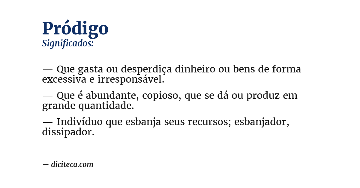 Significado de pródigo