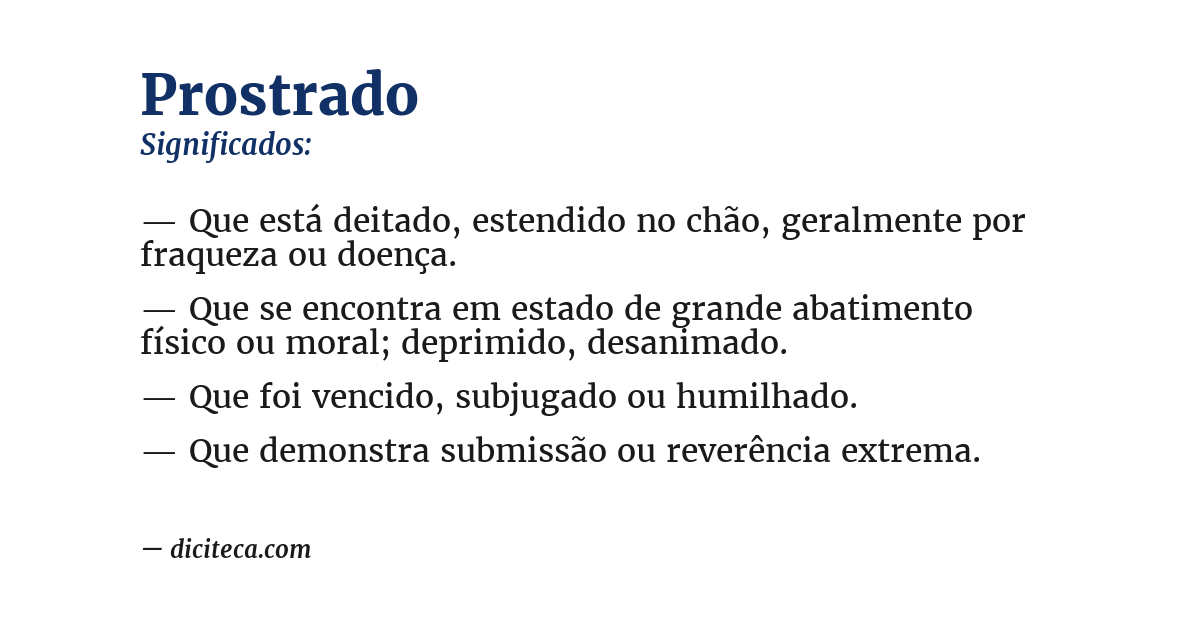 Significado de prostrado