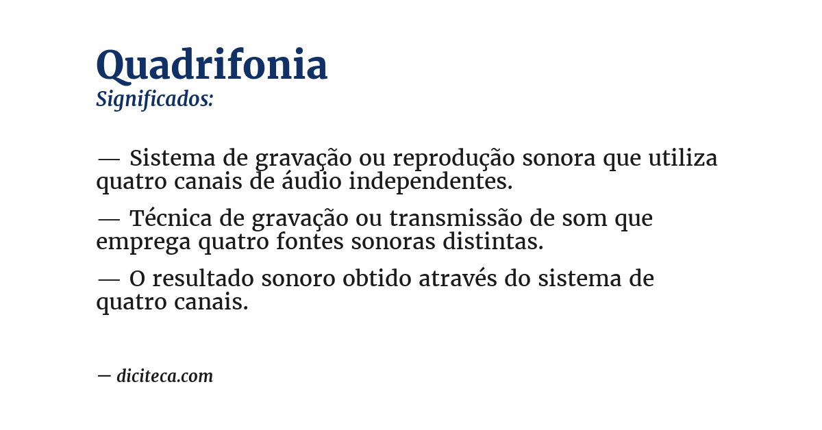 Significado de quadrifonia