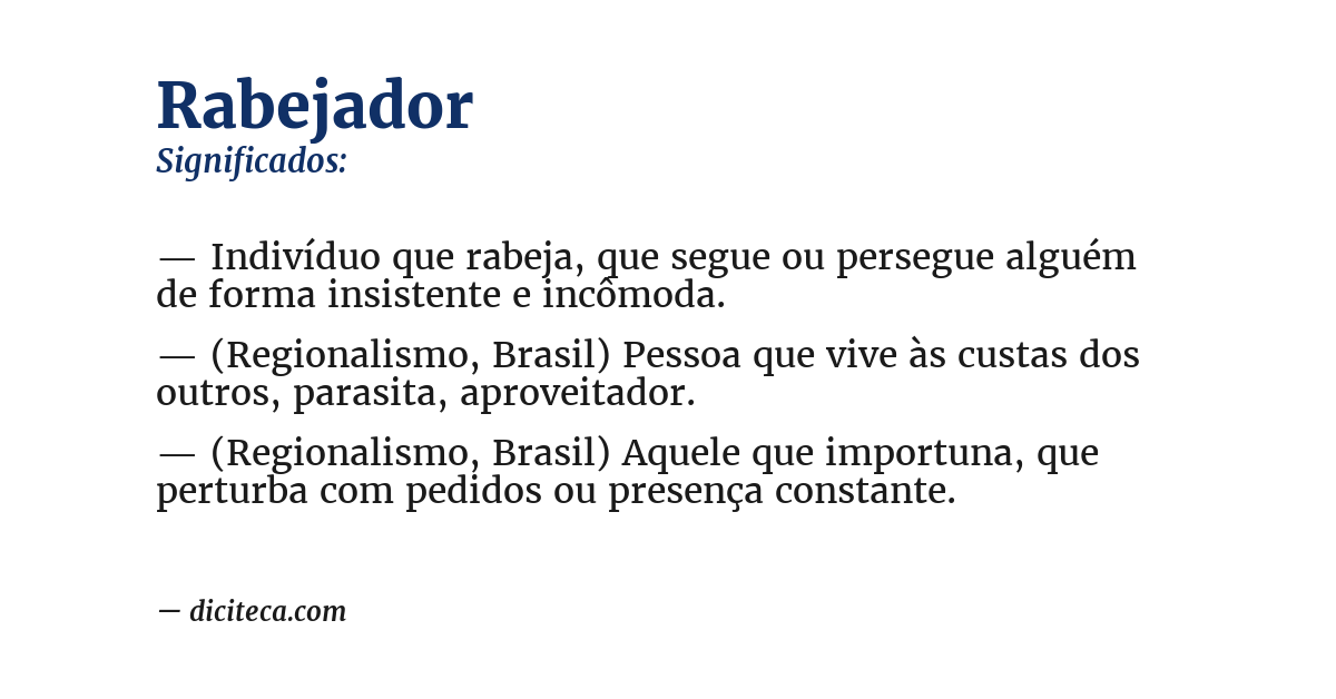 Significado de rabejador