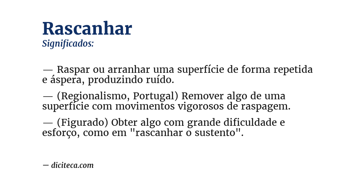 Significado de rascanhar