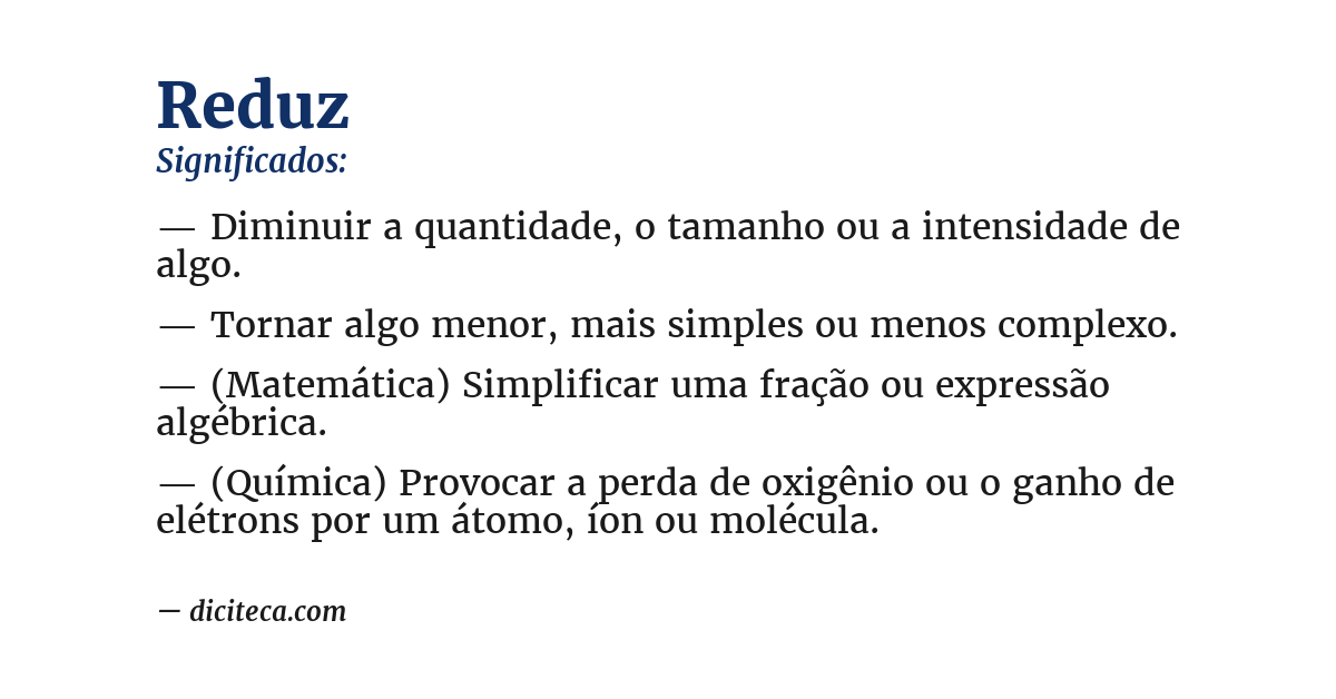 Significado de reduz