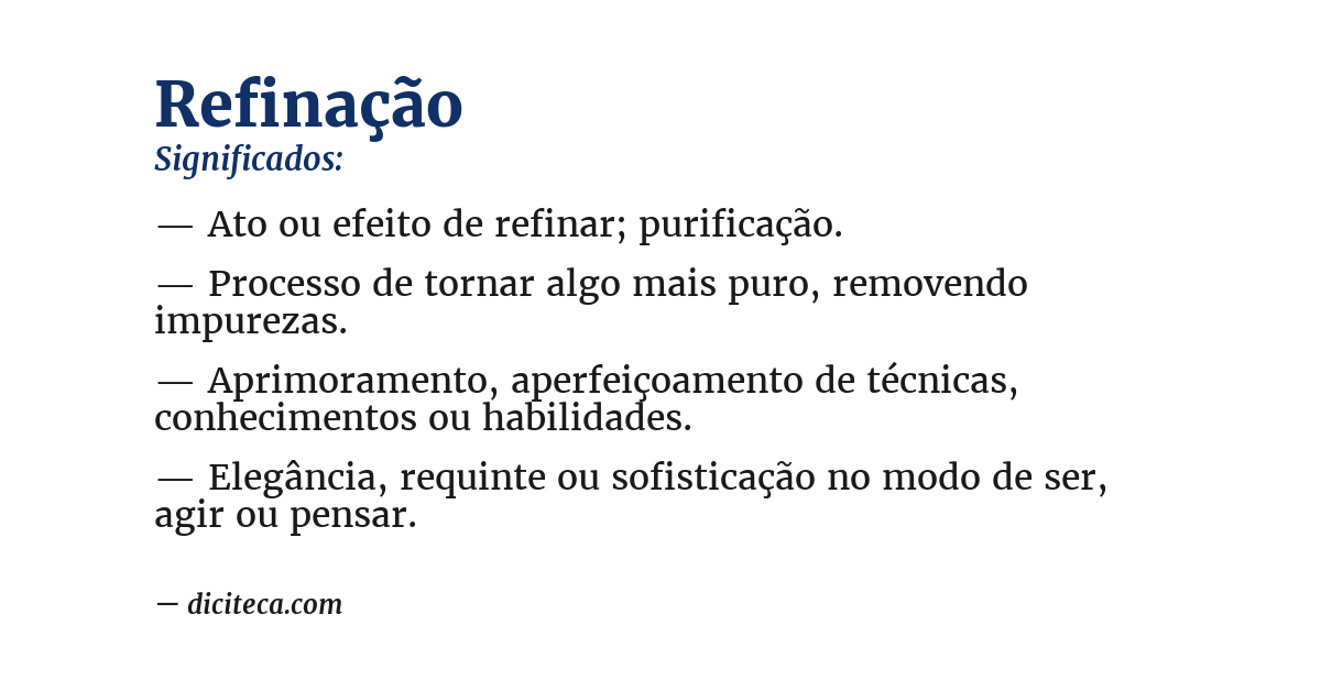 Significado de refinação