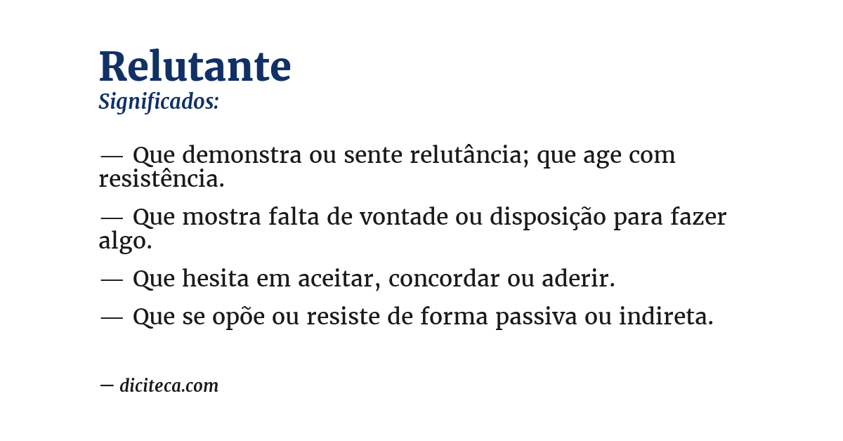 Significado de relutante