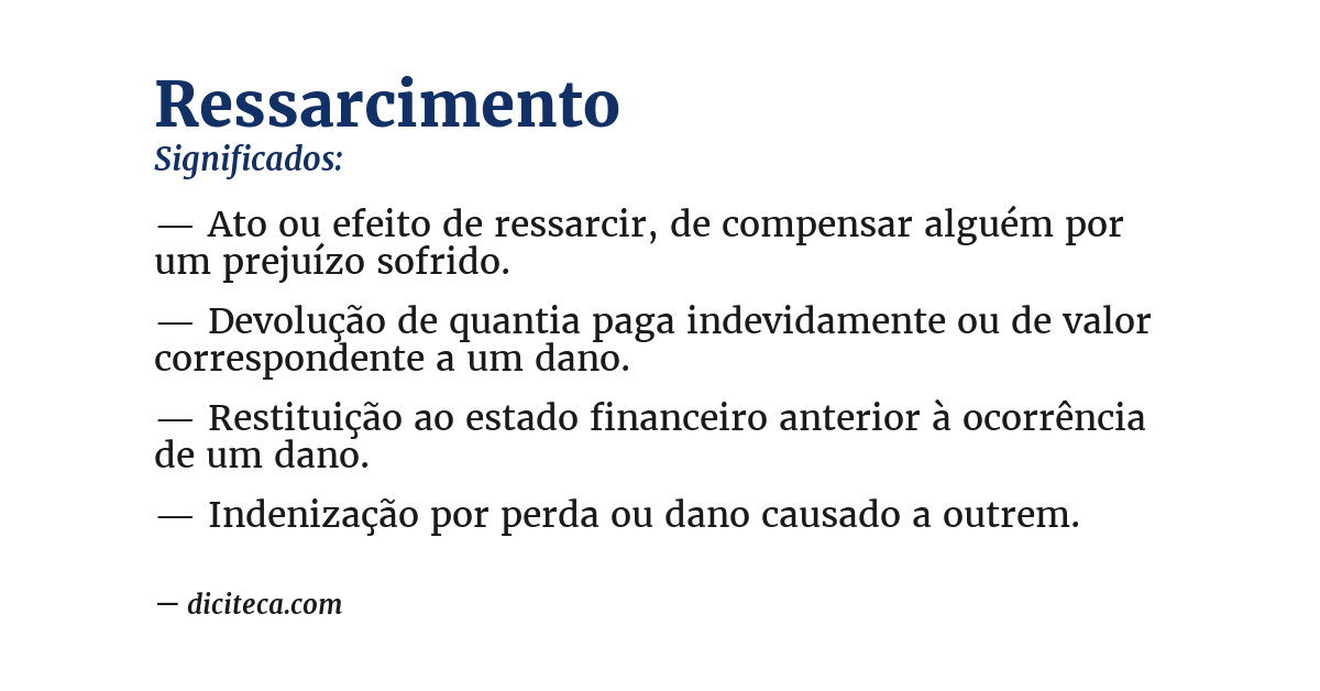 Significado de ressarcimento