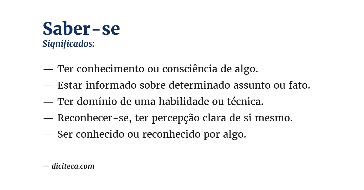 Significado de saber-se