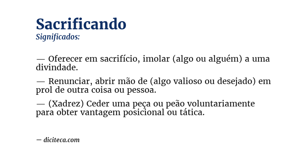 Significado de sacrificando