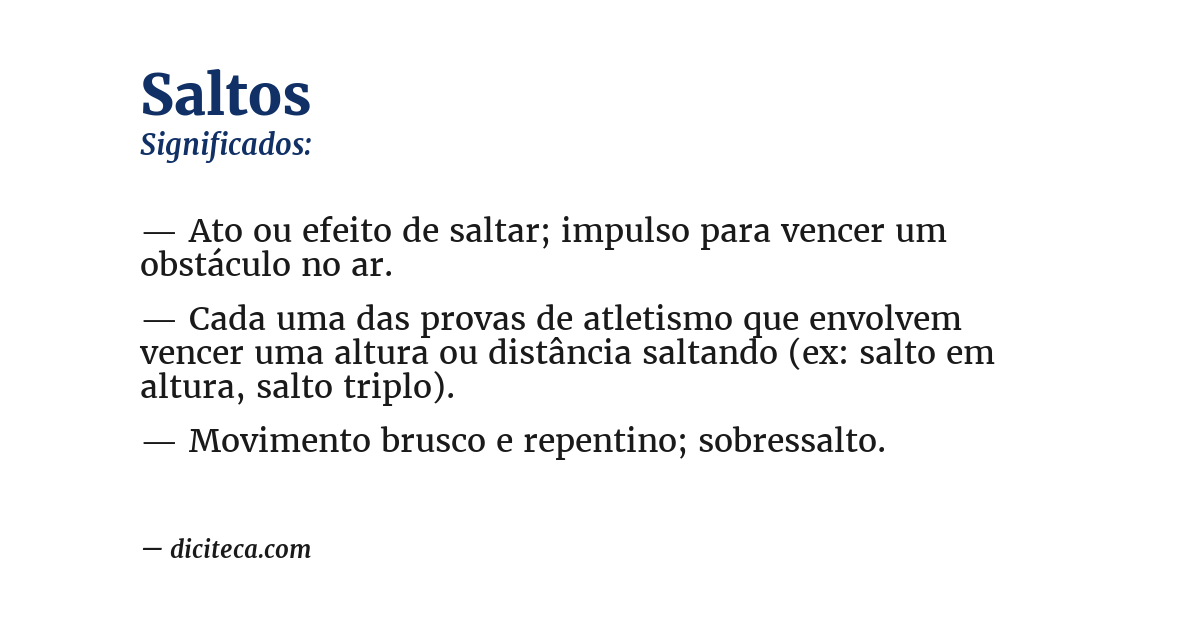 Significado de saltos