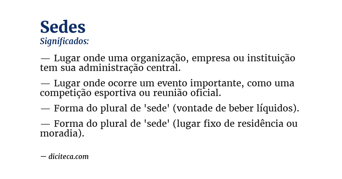 Significado de sedes
