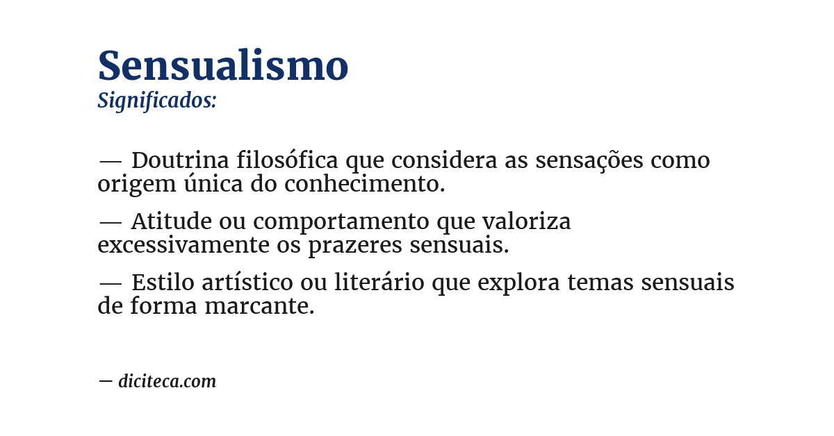 Significado de sensualismo