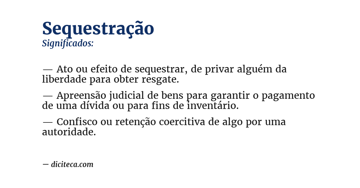 Significado de sequestração