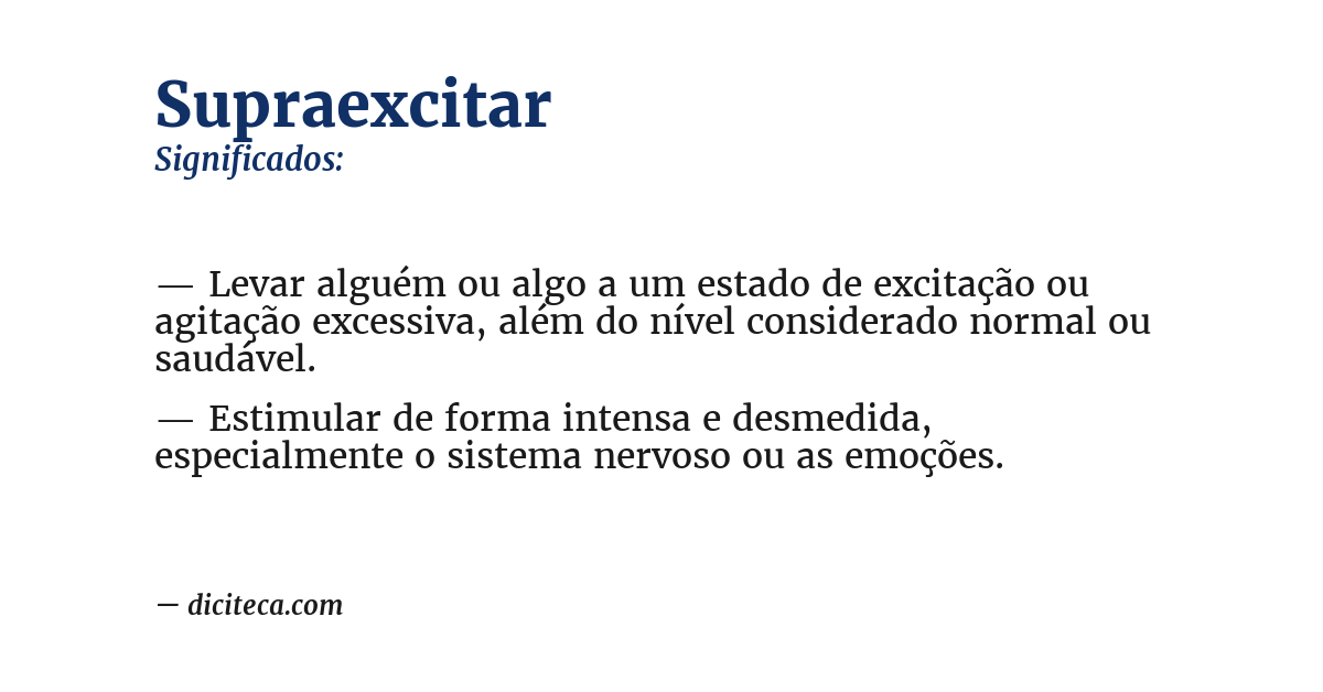 Significado de supraexcitar