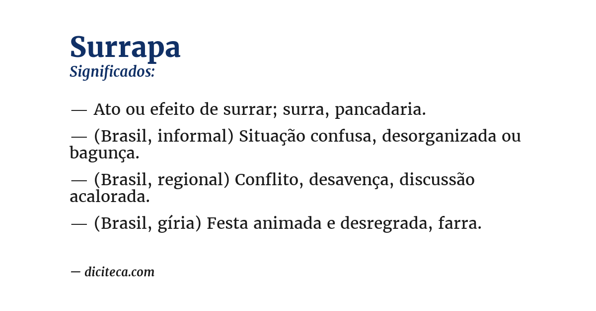 Significado de surrapa