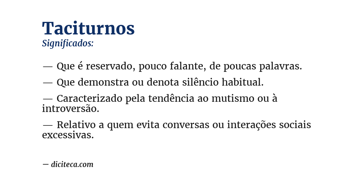 Significado de taciturnos