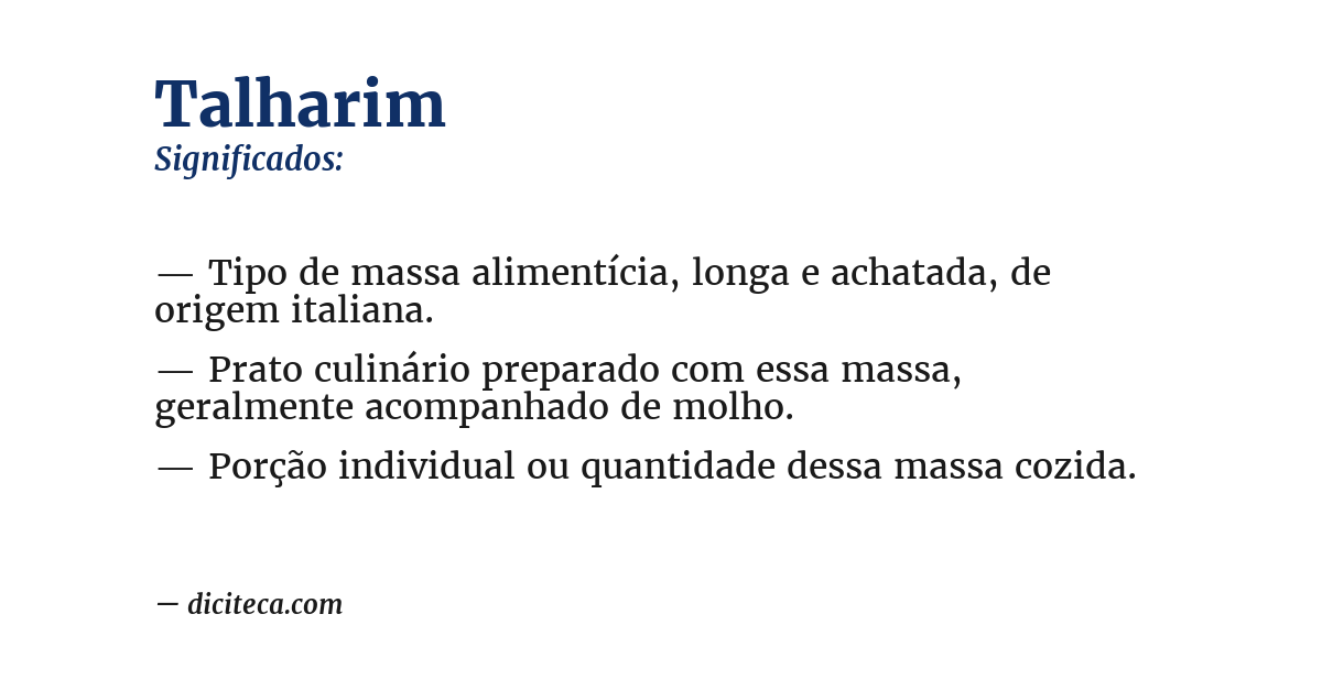 Significado de talharim