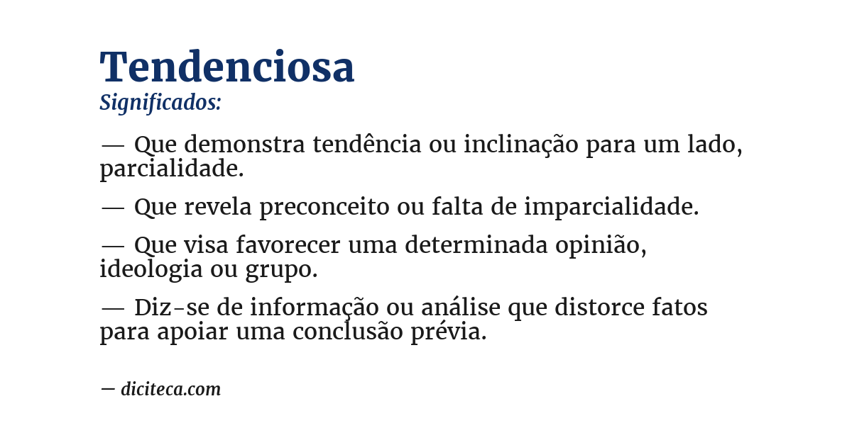 Significado de tendenciosa