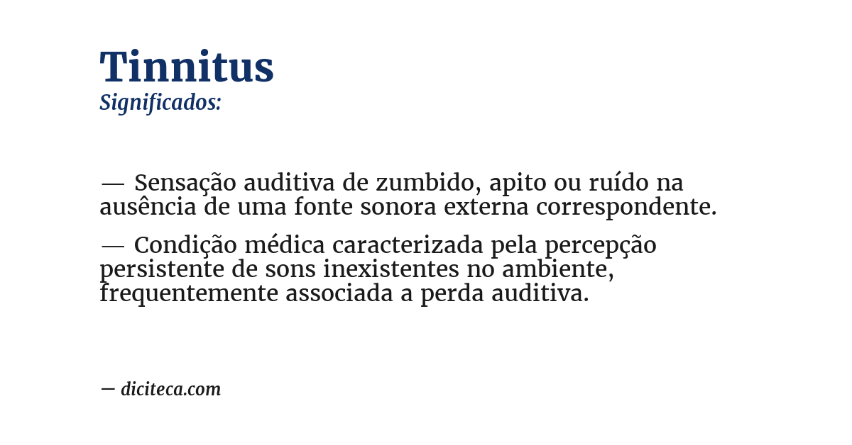 Significado de tinnitus