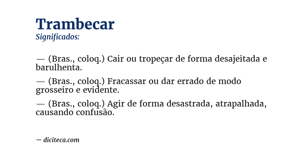 Significado de trambecar
