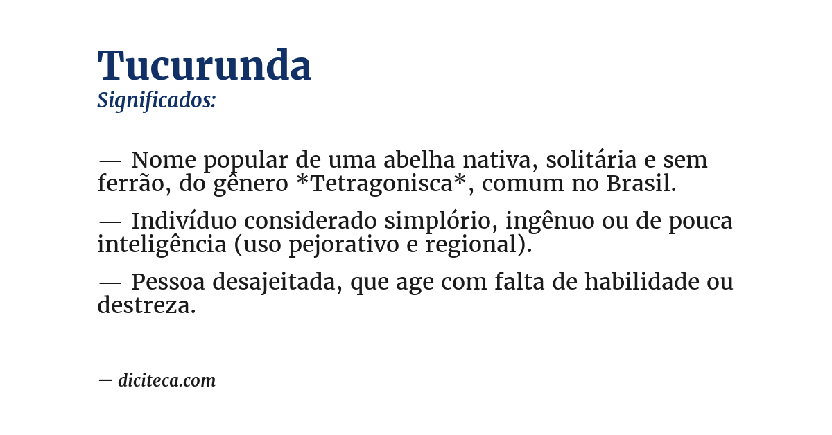 Significado de tucurunda