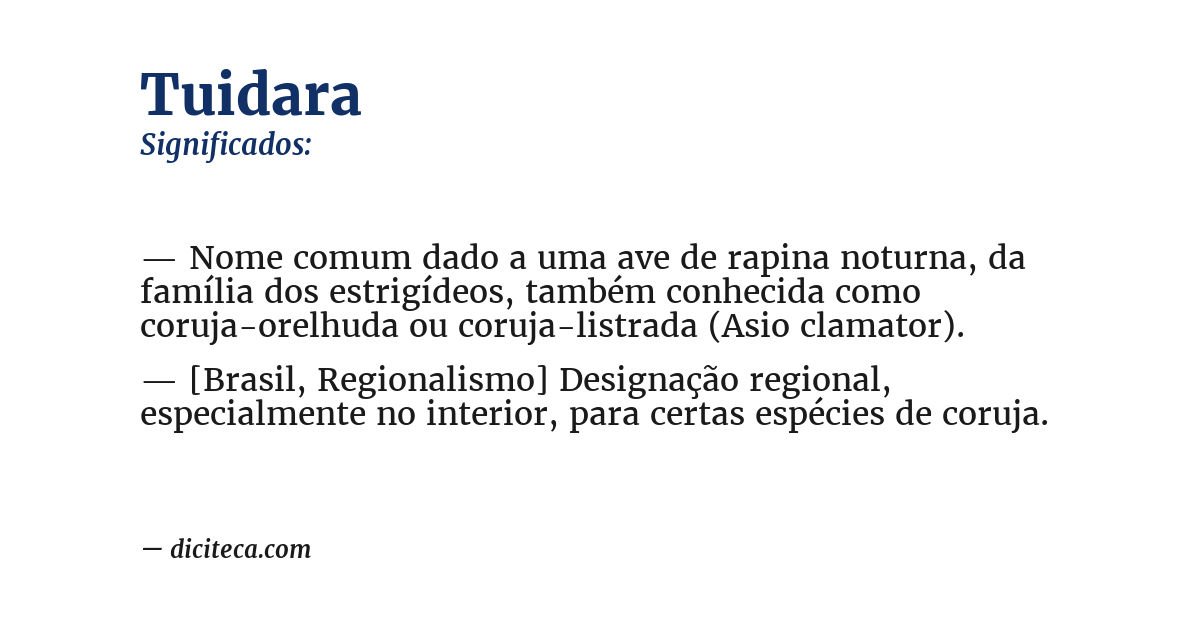 Significado de tuidara