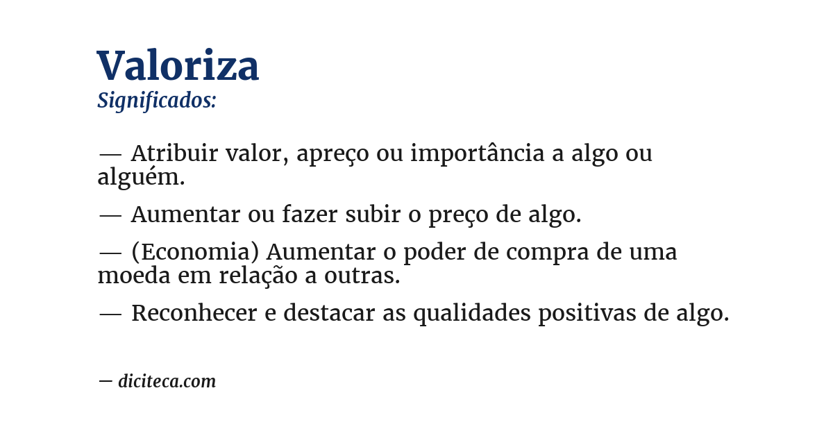 Significado de valoriza