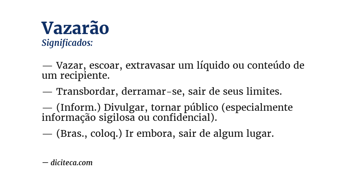 Significado de vazarão