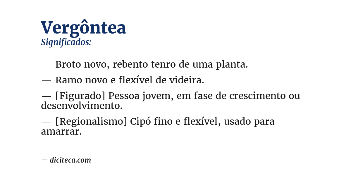 Significado de vergôntea