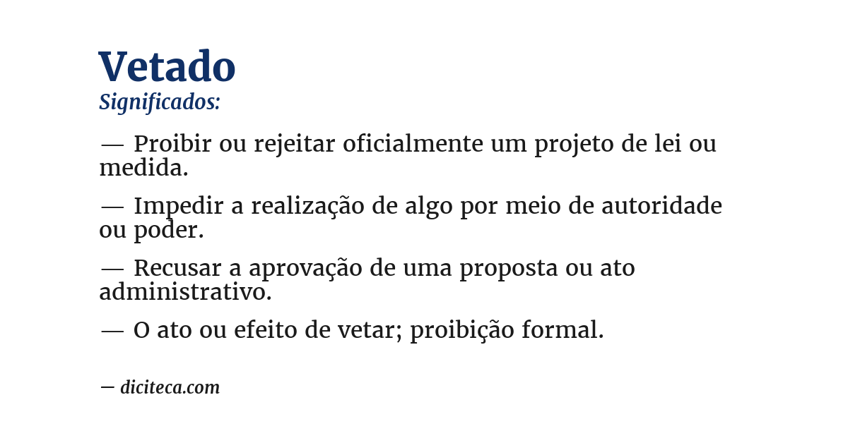 Significado de vetado