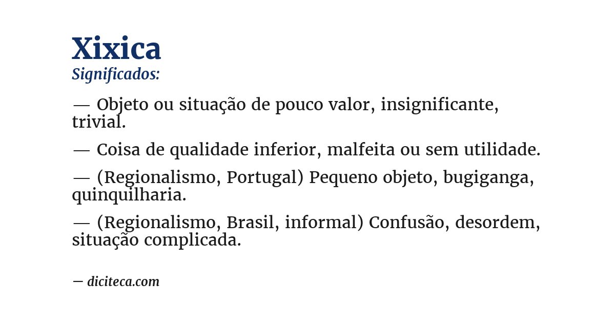 Significado de xixica