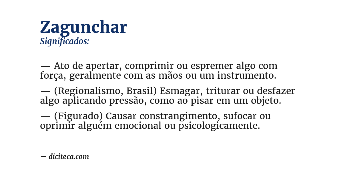 Significado de zagunchar