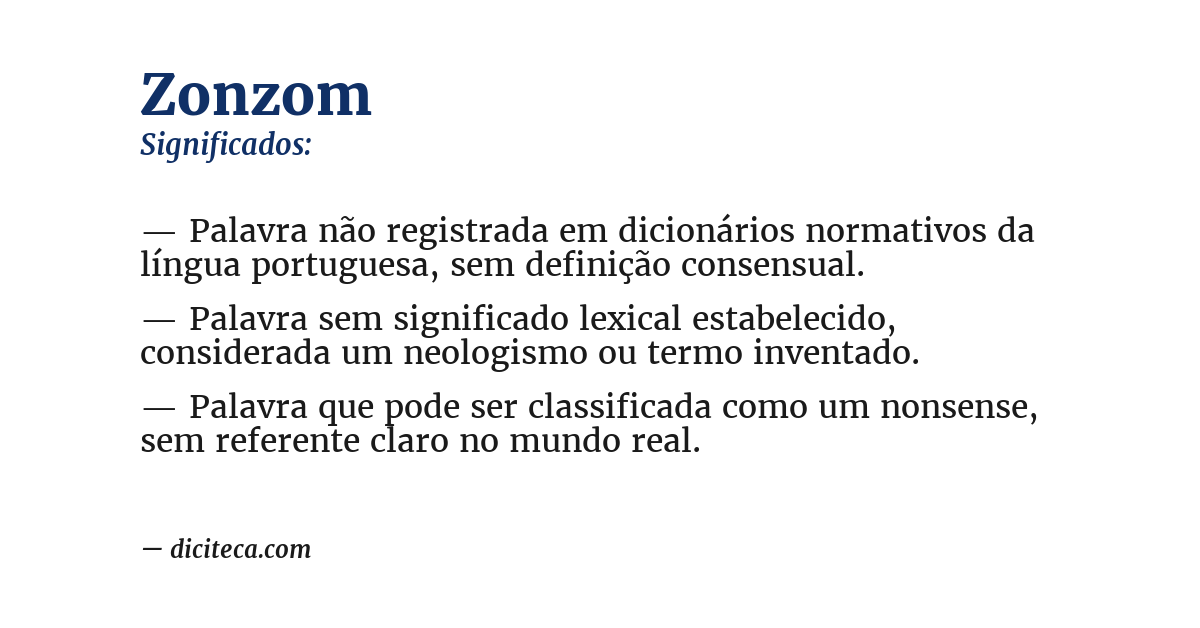 Significado de zonzom
