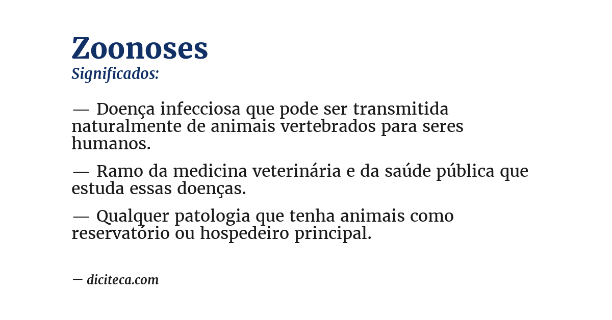 Significado de zoonoses