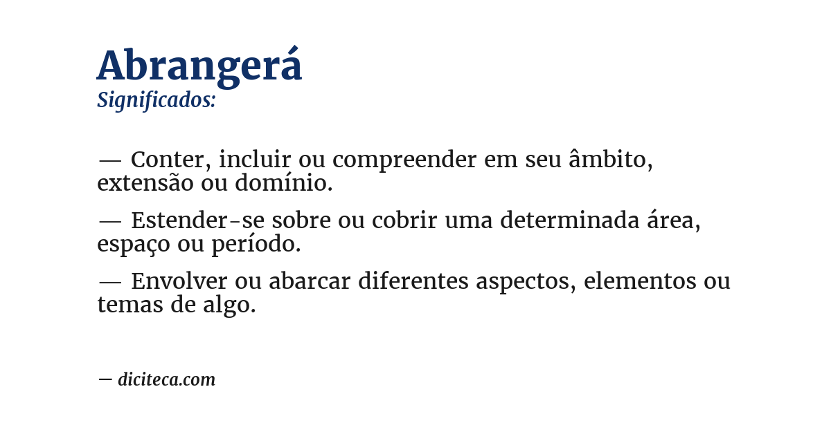 Significado de abrangerá
